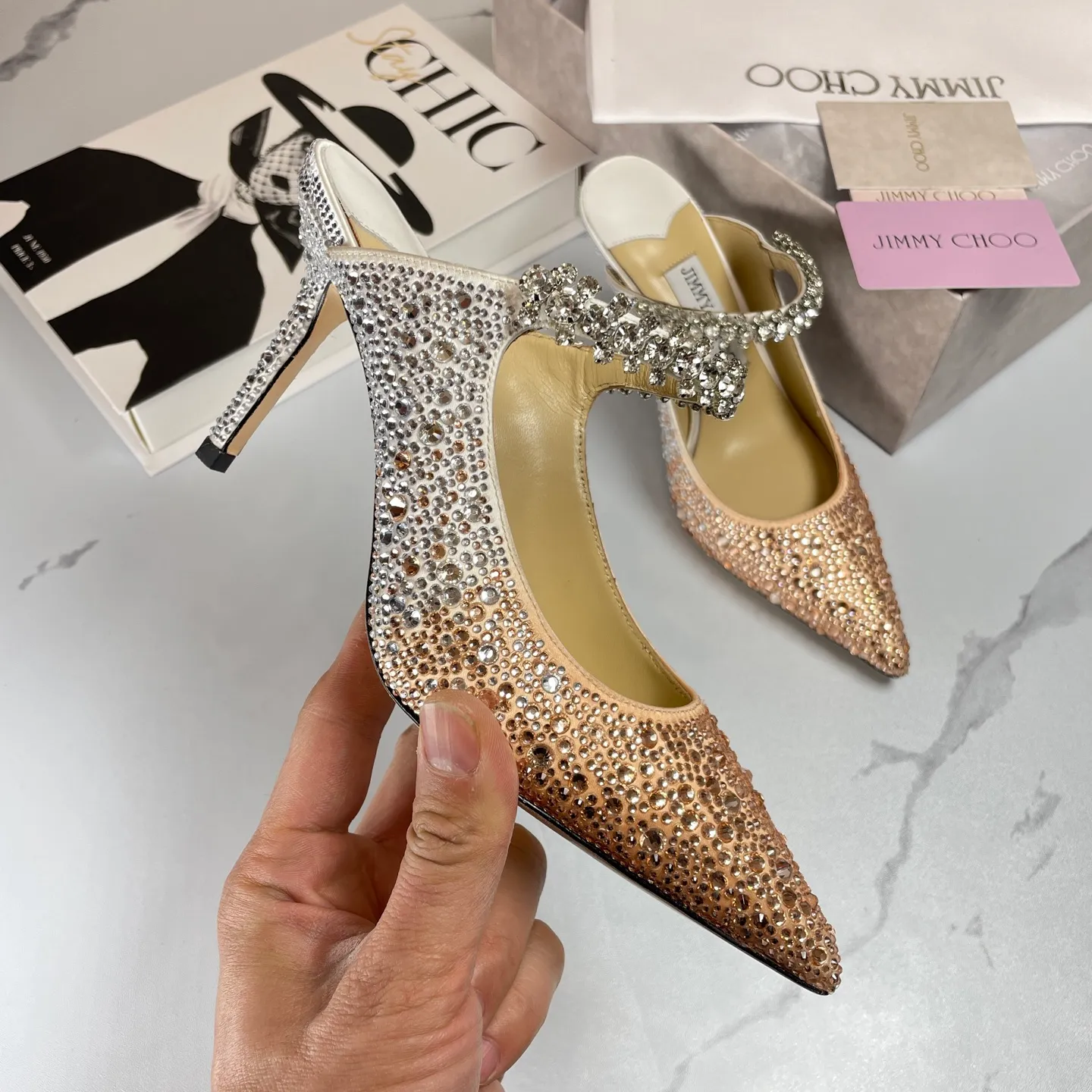👟👟Ex-factory price 680👟👟 Jimmy Choo BING 65 diamond high heels 35-40 (41 42 43 customized)